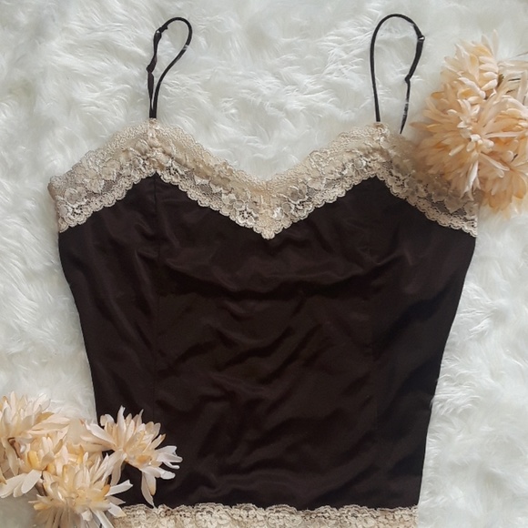 Worthington Tops - 🚩Silk Lace Trim Tank